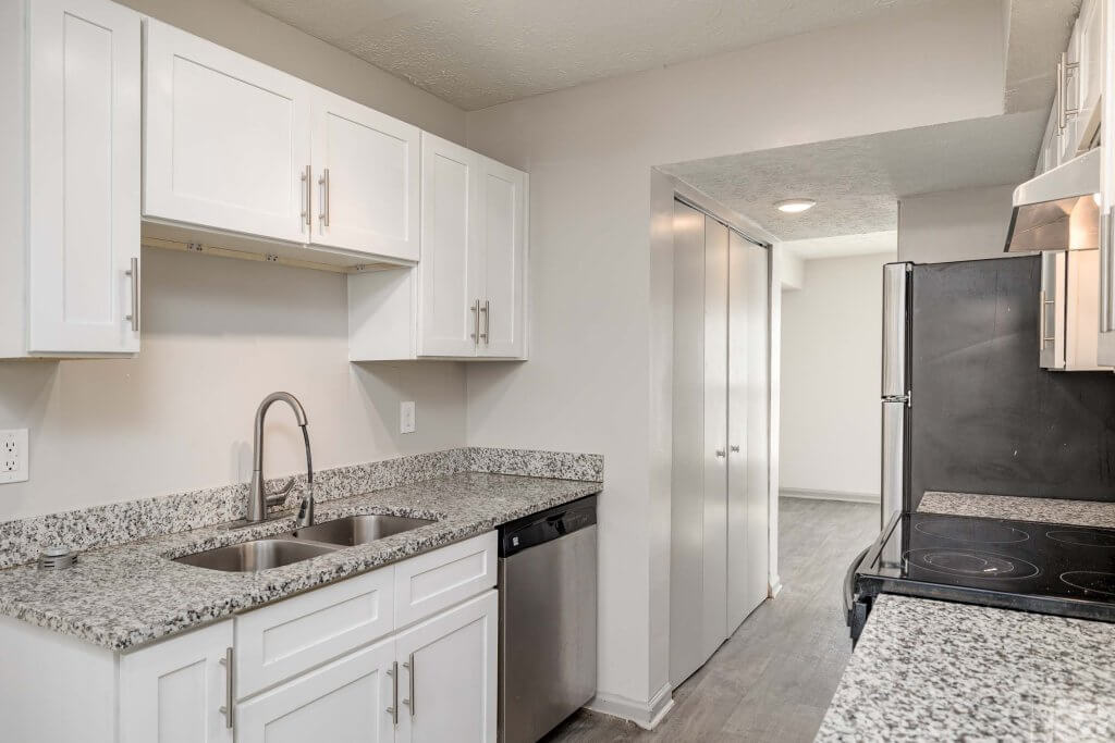 kitchen area view at austell apartments for rent