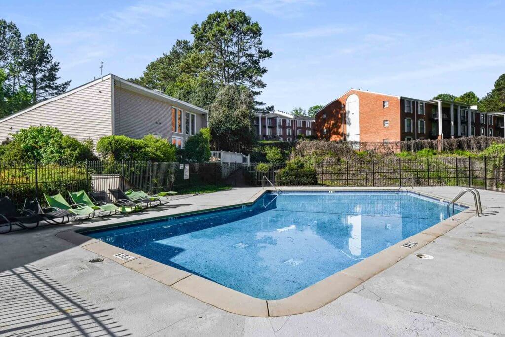 pool area at austell apartments