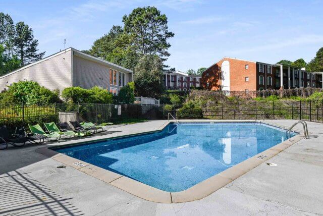 pool area at austell apartments
